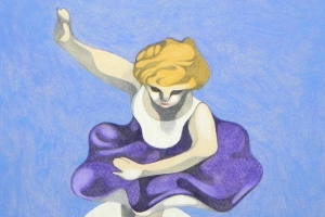 Little dancer I. Oil, pencil and charcoal on paper, 30 x 30 cm, 2001